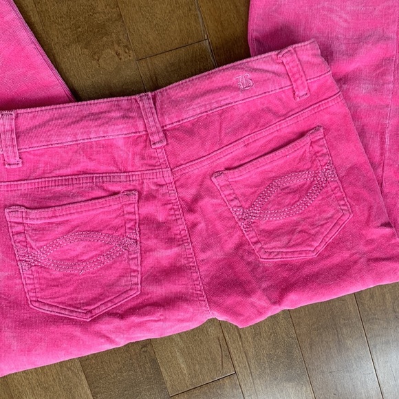Bright Pink Velour Y2k Straight Leg Jeans - Picture 6 of 6